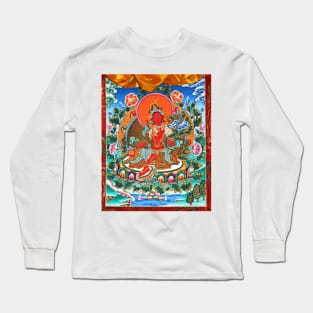 Red Tara Tibetan Buddhist Deity Thangka Long Sleeve T-Shirt